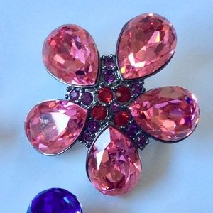 Rose flower brooch